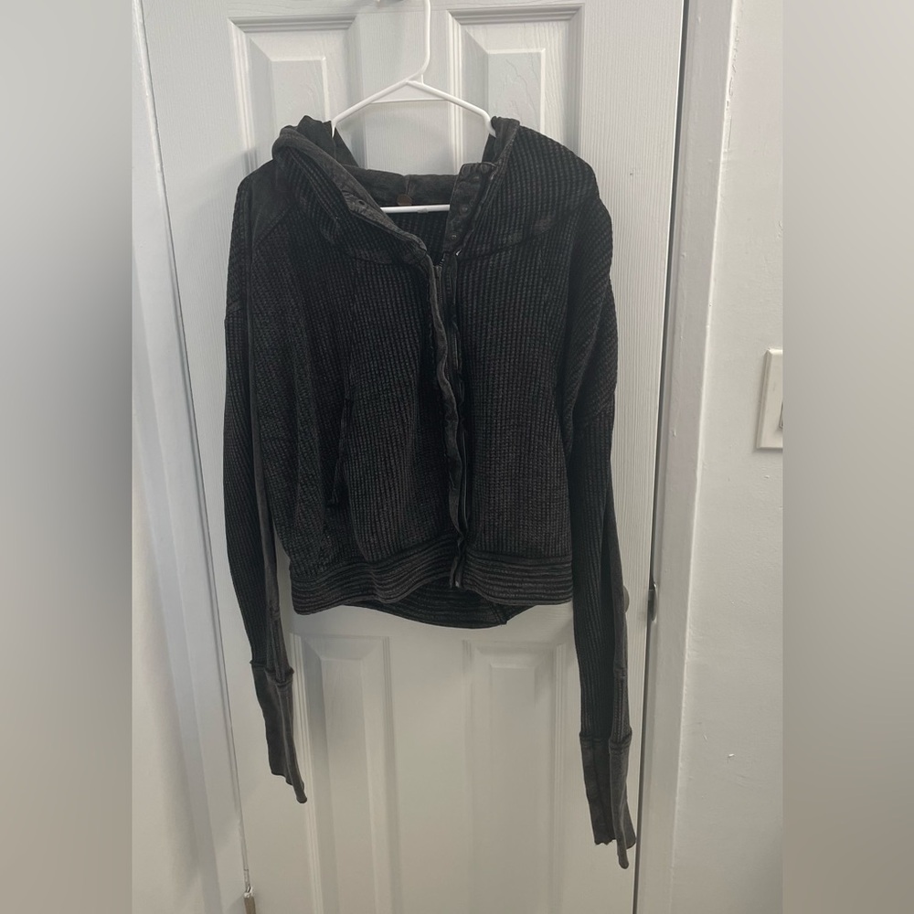 Free People Black Corduroy Hoodie
